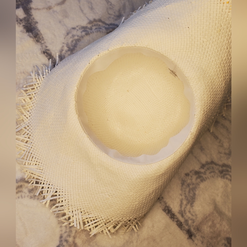NWOT White Woven Summer Hat - white - Picture 4 of 9